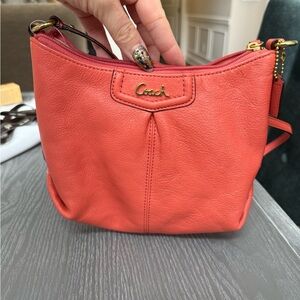 Coach Ashley Leather Swingpack Crossbody Bag F48121 Persimmon Orange